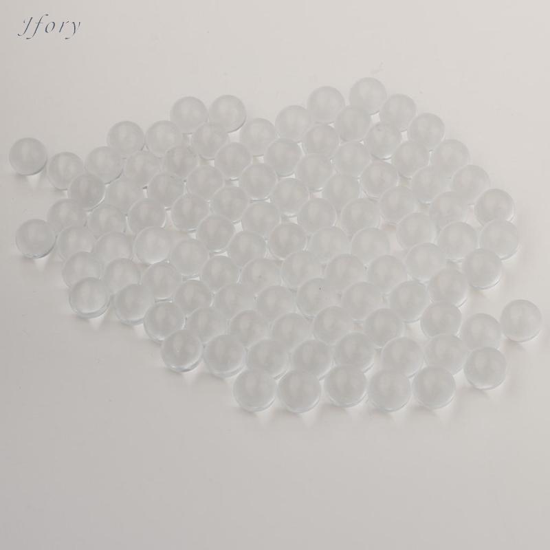 Jfory 100 Viên bi thủy tinh trong suốt tròn trong suốt để làm đầy bình trang trí bể cá