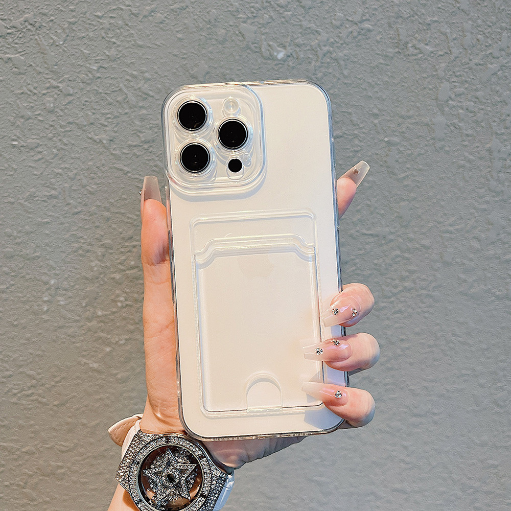 Ốp Điện Thoại Trong Suốt Có Giá Đỡ Thẻ Cho OPPO A6 Pro A15 A16 A54 A76 A3S A12E A5S A12 A5 A9 2020 A52 A72 A92 A53 A3 A16K A5X A17 A38 A58 A78 4G