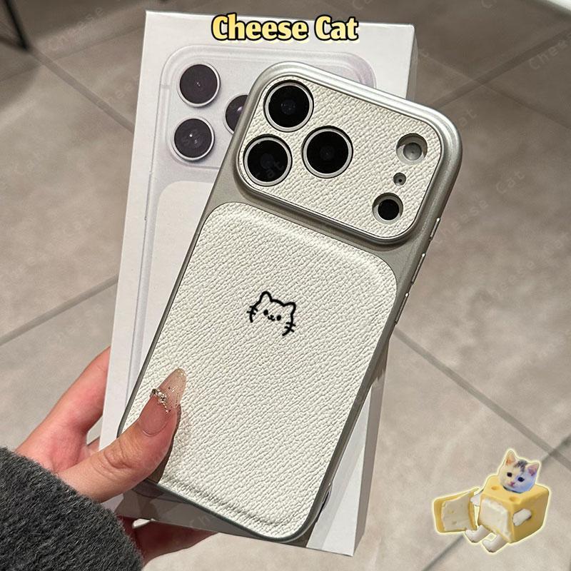 Đổi thành 17 Pro Max Ốp điện thoại da cá mèo đơn giản cho iPhone 13 14 15 16 12 11 17 Pro Max Xs XR