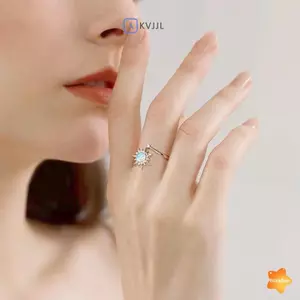 Nhẫn Chống Nắng Xoay Được Dành Cho Nữ Chống Căng Thẳng Lo Âu Fidget Hoa Hướng Dương Mặt Trời Ngôi Sao Nhẫn Đảng Thẩm Mỹ Trang Sức Quà Tặng Mới