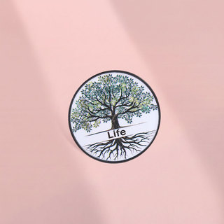 Cây Cuộc Sống "Cuộc Sống" Men Thổ Cẩm Thiên Nhiên Truyền Cảm Hứng Trích Dẫn Huy Hiệu Cho Quần Áo Ba Lô Phụ Kiện Tinh Thần Thổ Cẩm Quà Tặng