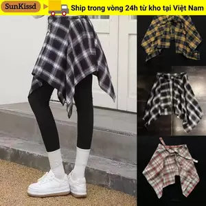 Áo Sơ Mi Eo SUNKISSD, Váy Kẻ Sọc Nữ Lưới Trắng Xanh, Retro Không Đều Nơ Mini Chữ a Váy Ngắn Bé Gái Dạo Phố