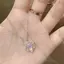 PNPIA- Kim Cương Giả Đơn Giản Tình Yêu Nelaces Dành Cho Nữ Cô Gái Ánh Sáng Sang Trọng Tính Khí Mặt Dây Chuyền Thời Trang Nelace Tiệc Cưới Trang Sức Quà Tặng