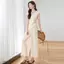 2026 Linen Áo hai mảnh thường ngày phù hợp với quần ống rộng mùa hè dành cho nữ Bộ đồ rộng giảm tuổi