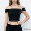 Áo thun ren ngắn tay dệt lệch vai cho nữ Slim Fit