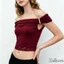 Áo thun ren ngắn tay dệt lệch vai cho nữ Slim Fit