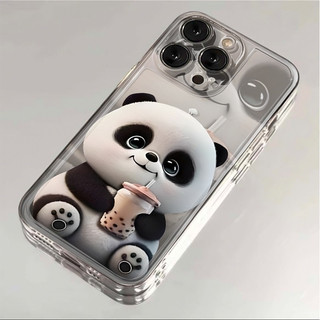Ốp lưng trong suốt hoạt hình Thích hợp cho iPhone 17 ProMax Trà sữa Red Panda 11 15 17 Pro 13 Pro XS 14 Pro Max 12 7plus 16 Pro Vỏ bảo vệ chống va đập bằng silicon