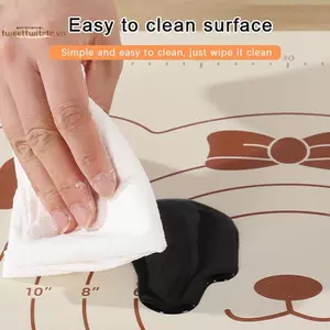 TRTR 1 Thảm Làm Bánh Ngọt Silicon Thảm Nướng Bánh Chống Dính Thảm Bột Bánh Ngọt Cho Cán Bột Với Thước Đo Cho Bánh Pizza Bánh VN