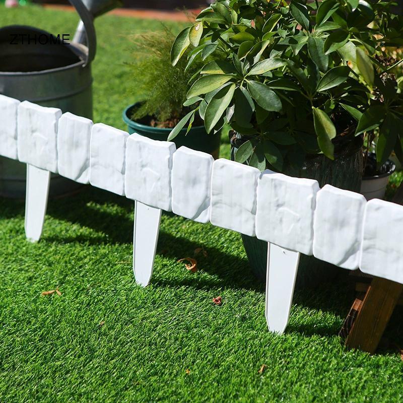 ZTHOME 10 Chiếc Hàng Rào Sân Vườn Giả Đá Vật Hỗ Trợ Cổ Phần Ngoài Trời Viền Trang Trí Biên Giới DIY Bãi Cỏ Cảnh Quan Hàng Rào Thực Vật HOT