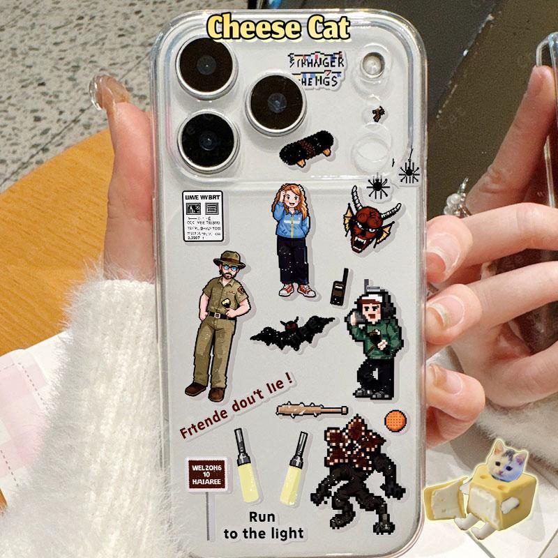 cho Stranger Things Ốp bảo vệ ống kính TPU cho iPhone Xs Max 11 12 Pro 13 14 15 16 Plus 17 Pro Max XR
