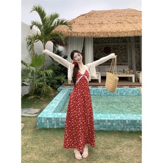 Đầm camisole ren phối họa tiết hoa nữ, phong cách thanh lịch, tôn dáng, độc đáo cho kì nghỉ