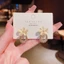 Shuling S925 Bạc Kim Siêu Đẹp Dứa Opal Bông Tai Hoa Kim Cương Trang Sức Thời Trang