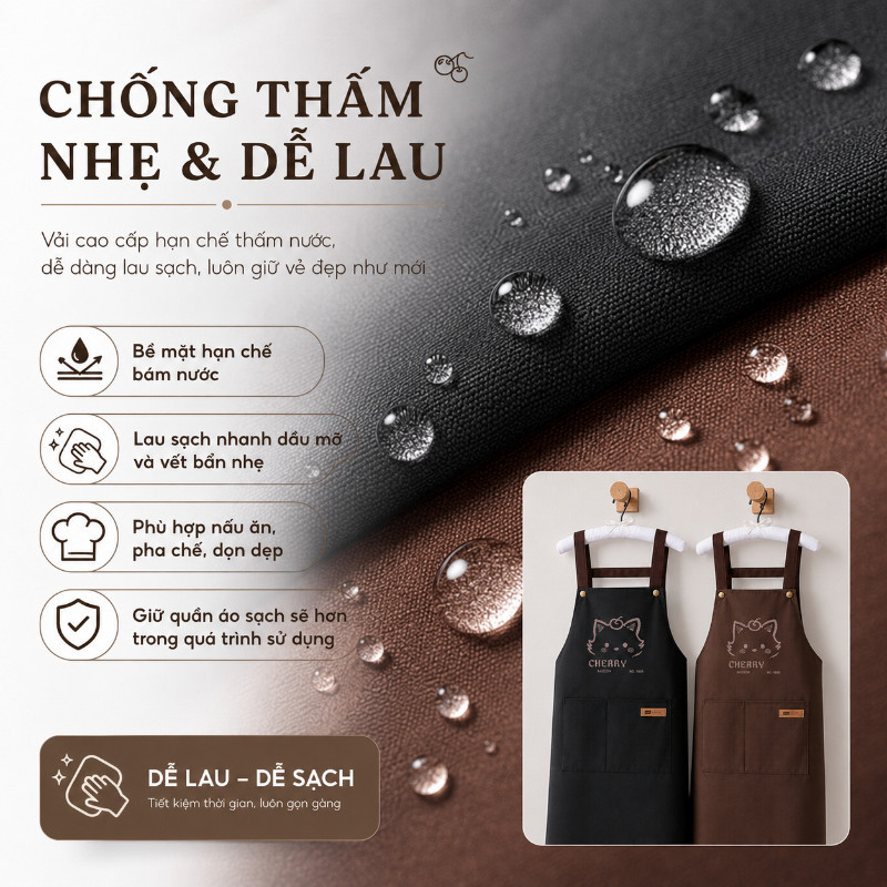Tạp Dề Bếp In Hình Mèo Phong Cách - Kết Hợp Dễ Thương & Tiện Dụng, Cho Sự Tự Tin & Niềm Vui Mỗi Lần Nấu Ăn