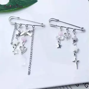 AqToCna 1 Túi Xách Trang Trí Phụ Kiện Nhựa Độc Đáo Ngôi Sao Pin Mặt Dây Chuyền Đính Hạt Trâm Pin Túi Thời Trang Treo Trang Trí Cho Nữ Cô Gái AqToCna