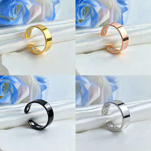 Nhẫn có thể điều chỉnh chống ngáy từ tính - Nhẫn giảm căng thẳng nam châm đôi bằng thép không gỉ 4 màu dành cho nam nữ