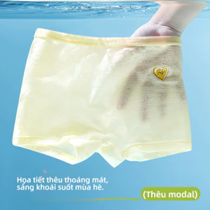Bộ bốn đồ lót trẻ em, sử dụng vải Jacquard Modal, sử dụng thiết kế lưới mỏng thoáng khí, thích hợp để mặc mùa hè.