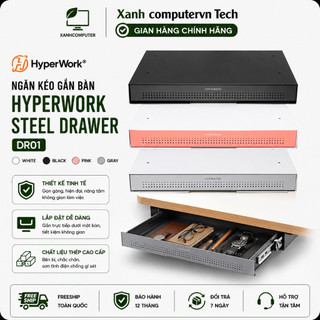 Ngăn kéo gắn bàn HyperWork Steel Drawer DR01 | Chất liệu thép không gỉ - sơn tĩnh điện - Hàng Chính Hãng