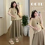 Bộ đồ bà bầu Váy thường ngày mùa hè + Bộ đồ hai mảnh tay ngắn dáng rộng đơn giản