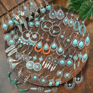Bộ Bông Tai Nhiều Mảnh Phong Cách Bohemian Bông Tai Hình Học Độc Đáo