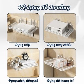 Giá Để Wifi Gắn Tường Bằng Thép Carbon Không Gỉ, Kệ Đựng Modem, Router Wifi Tiết Kiệm Không Gian