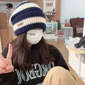 PNPIA- Mũ beanie đan nam nữ co giãn mùa đông ấm áp Mũ không vành ngoài trời chống lạnh Skullcap Bonnet