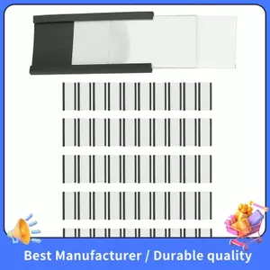 Bộ 50 Hộp Đựng Nhãn Từ Tính Có Hộp Đựng Thẻ Dữ Liệu Từ Tính Có Bảo Vệ Nhựa Trong Suốt Cho Kệ Kim Loại (1 x 2 Inch)