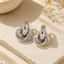 Bông tai nút THEGIRL8B, Bông tai xoắn không đều hình học, Thiết kế nhiều lớp sáng tạo Phong cách Chunky Vintage Bông tai đinh tán kim loại hàng ngày