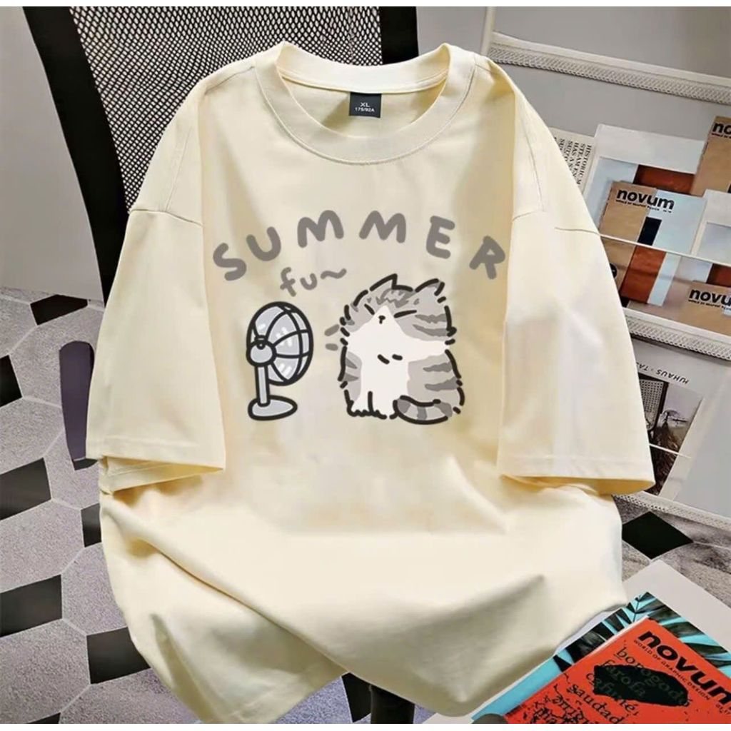 Áo phông unisex form rộng chất cotton su, họa tiết chữ summmerr, siêu đẹp, thời trang cá tính - chang3158