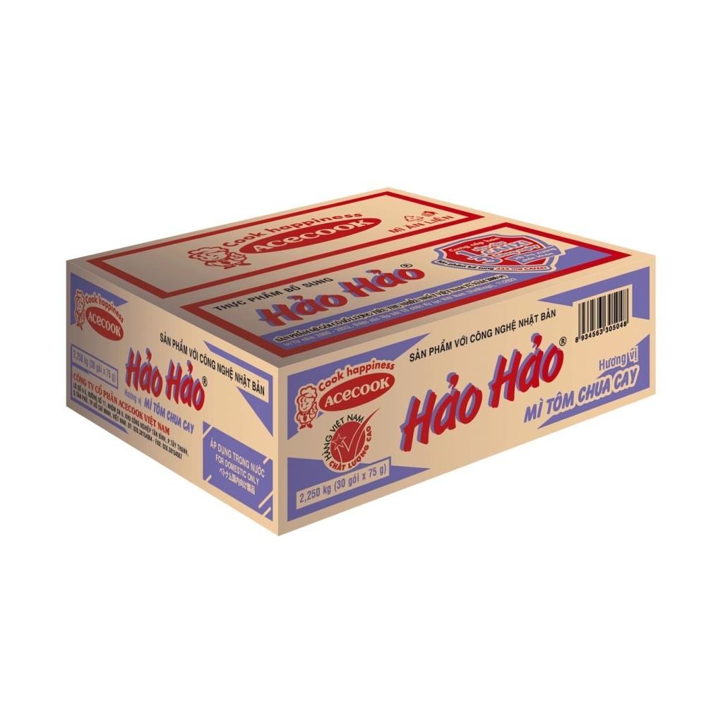 Thùng 30 gói mì Hảo Hảo tôm chua cay 75g