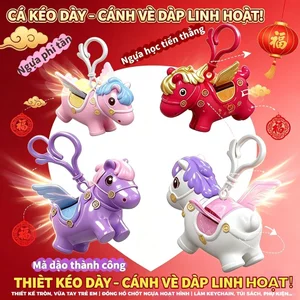 Mô hình ngựa sinh tiêu có cánh, Thiết kế dễ thương, nhiều màu sắc, đồ trang trí balo học sinh，may mắn năm mới