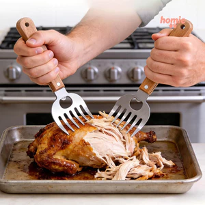 Máy xé thịt hình móng gấu, dụng cụ nhà bếp đa năng, bền bỉ, làm bằng thép không gỉ dày, sử dụng tại nhà, tay cầm tiện