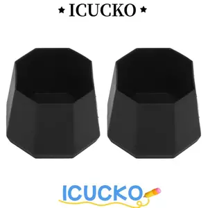 ICUCKO 2 Chiếc Vợt Tennis End Cover, Lớn Đen Tennis Vợt Mông Mũ, Phụ Kiện Quần Vợt Thay Thế ABS Pickleball Mái Chèo Bao Tennis Vợt