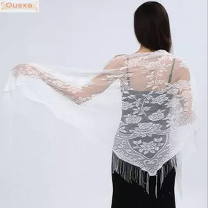 Khăn choàng nữ OUSXA, Áo choàng dạ hội rỗng nhiều màu, Áo choàng có khăn choàng tua rua cho nữ
