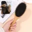 Nhíp Chải Tóc Tay Cầm Gỗ Boar Lông Râu Lược Detangling Thẳng VN
