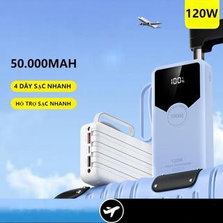 Sạc dự phòng 50000mAh  80000mah sạc nhanh 120W pin dung lượng lớn có dây cắm nhiều điện thoại