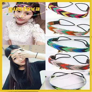 GUSTAVA Vintage Bohemian Headband dành cho Nữ Cô Gái Mũ Băng Đô Thêu Dân Tộc Hoa