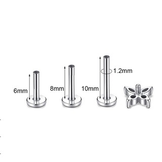 1 Cái 16G Viền Môi Bằng Thép Không Gỉ Với Zircon Xoắn Ốc 8 Mm Bông Tai Cho Earlobe Và Tragus