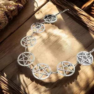 AqToCna Y2K Phong Cách Gothic Nữ Eo Dây Xích Pentagram Kim Loại Trang Trí Phong Cách Punk Halloween Phụ Kiện Quà Tặng AqToCna