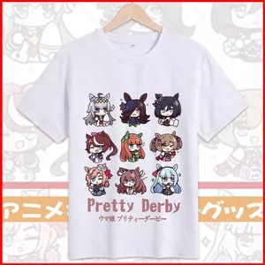 YB1 Umamusume Khá Derby Tokai Teio Oguri Mũ Cơm Tắm Mùa Hè Áo Thun Anime Tay Ngắn Top BY1