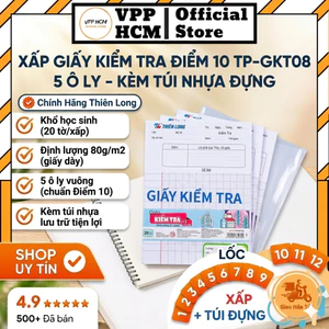 Xấp Giấy kiểm tra Điểm 10 TP-GKT08 5 ôly - kèm túi nhựa đựng, lưu trữ bài kiểm tra