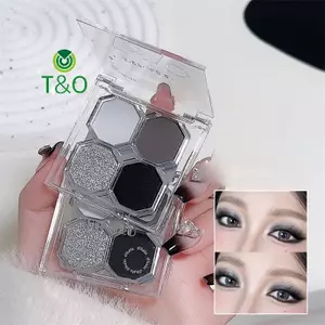 DIKALU 4 màu Punk y Matte Glitter Eyeshadow Palette Shimmer Eye Shadow Makeup Palette Cool Toned Grey Eye Palette [mới]