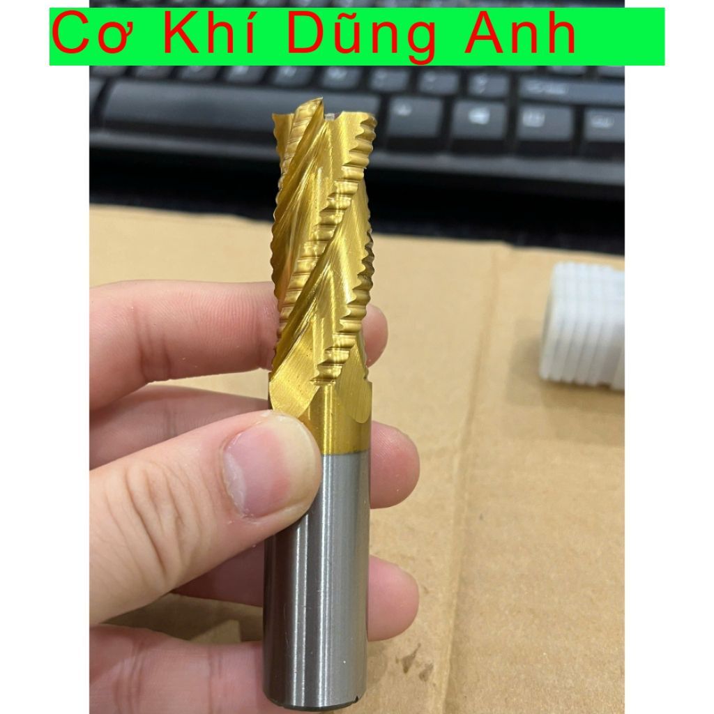 Phay ngón PHÁ THÔ thép gió 4 me cắt phủ tin có độ cứng cao phay thép cứng inox ngon