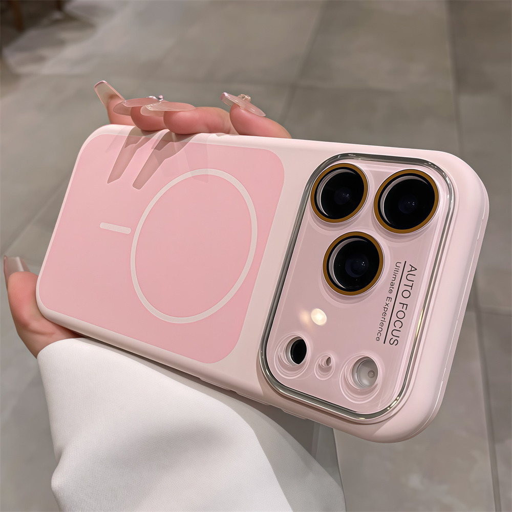 Ốp điện thoại từ tính thạch màu cho iPhone 17 Pro Max 15 16 pro max Bảo vệ ống kính chống rơi Vỏ cứng bảo vệ điện thoại