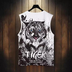 Mùa hè 2026 Y2K 3D Tiger In Áo Tank Không Tay, Mềm Mại Thoáng Khí Dạo Phố Áo Vest Nam Tập Gym