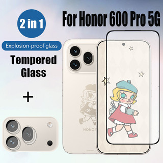 Kính cường lực bảo vệ màn hình 2 trong 1 Honor 600 Pro cho Honor 600 400 Lite 200 Smart 5G 9D Phim bảo vệ kính + Phim ống kính máy ảnh