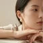 Bông tai hình bán nguyệt PYCOU, Cà phê trang sức / Bông tai nữ màu be, Bông tai thời trang chấm bi Hàn Quốc cổ điển dành cho nữ