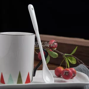 Thìa Gốm Tay Cầm Dài Kích Thước Lớn Người Lớn Dễ Thương Hộ Gia Đình Thìa Cà Phê Gia Vị Súp Tay Cầm Dài Khuấy Cốc Thìa Bé 26.6.3
