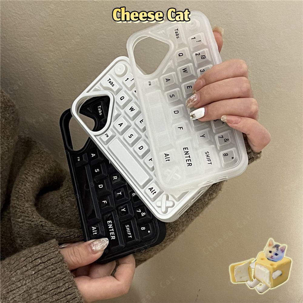 Ốp điện thoại bàn phím sáng tạo cho iPhone 11 14 13 15 12 16 17 Pro Max Ốp điện thoại nút ba chiều