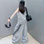 Thiết kế bé gái Bộ đồ thường ngày mùa hè Phong cách mới Áo Vest dáng rộng cho trẻ em + Quần ống rộng Bộ đồ hai mảnh thời trang