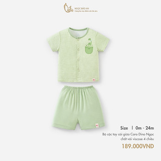 M&B (0-24M) Bộ quần áo cộc tay cài giữa Viscose co giãn 4 chiều mềm mịn, thoáng mát cho bé sơ sinh.